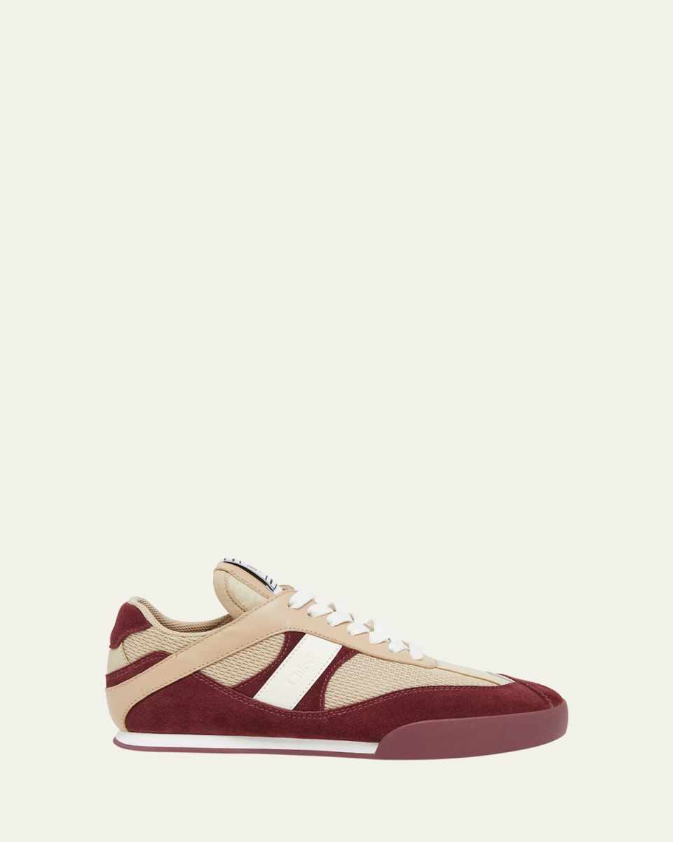 Kick Mixed Leather Retro Low-Top Sneakers
